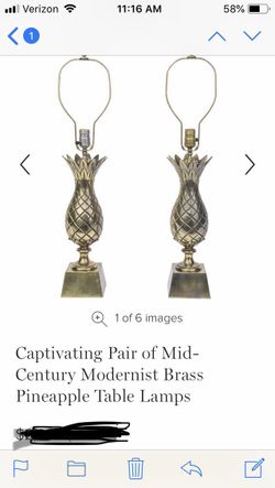 Vintage brass pineapple lamps