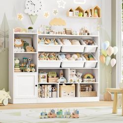 White Kids Toy Storage Organizer