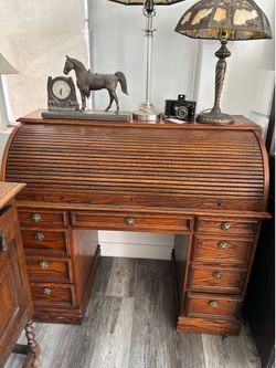 Vintage Oak Roll Top Desk