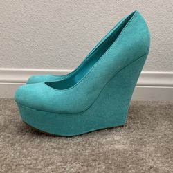 Turquoise Wedge Heel