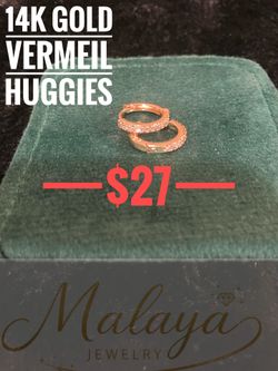 14k Gold Vermeil Huggies