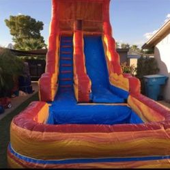 Orange Wave Inflatable Waterslide