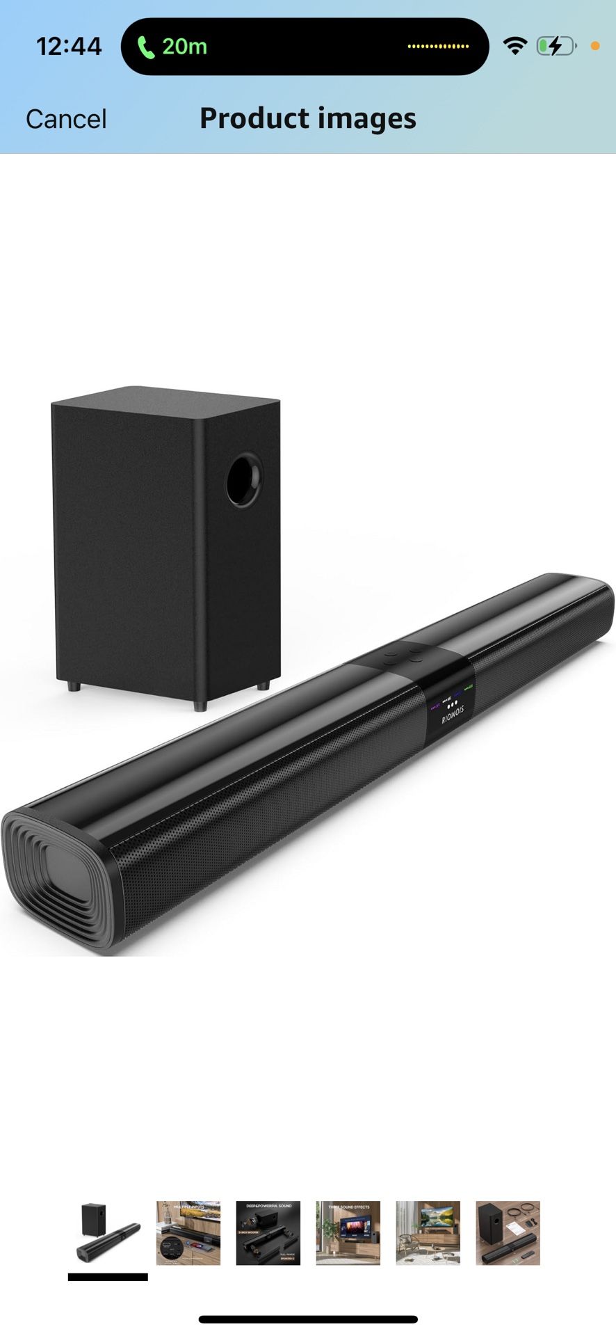 Sound Bar for Smart TV with Inch Subwoofer, 100W 24 Inch