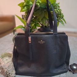 Kate Spade New York Black Leather Tote Bag