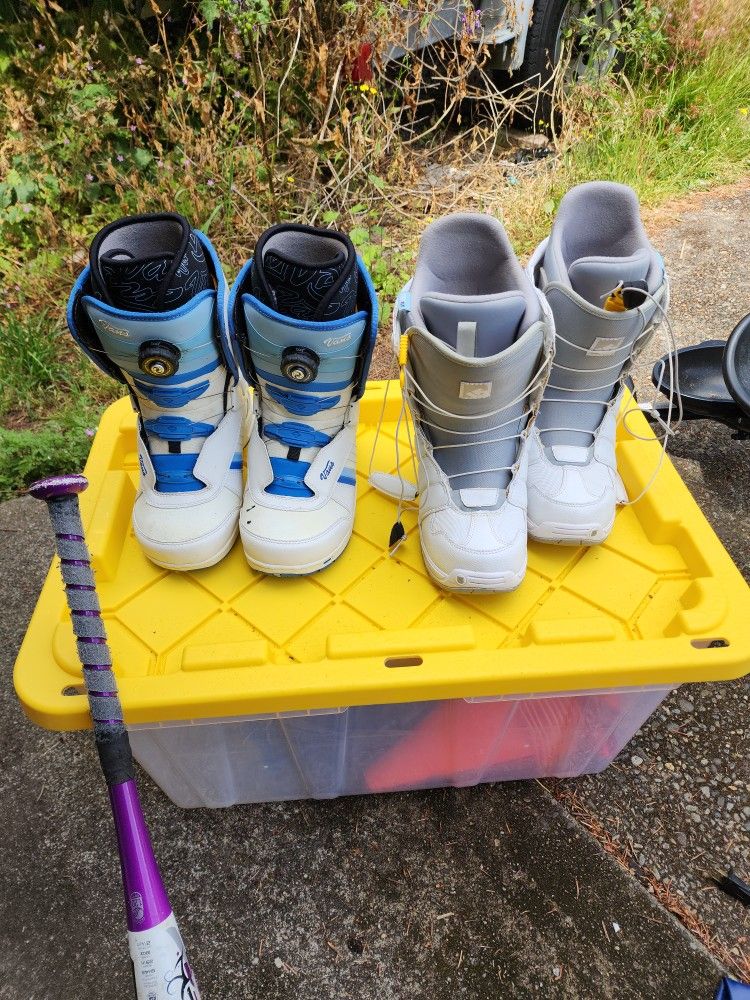 Snow Board And Pair Of Boots
