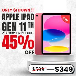 📱 2024 iPad 11" (A16, Wi-Fi) – Just $349 or $1 Down! Save 45% + 1-Year Warranty 🔥