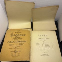 Antique Sheet Music Lot Svendsen Romanze Op 26 Thome Simple Aveu Violin Piano