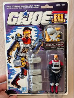 Vintage 1990 G.I. Joe METAL-HEAD Action Figure MOC Sealed - Iron Grenadiers