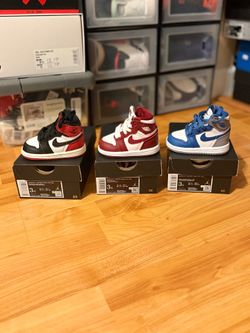Jordan 1 retro Hi 3 pair brand new size 3C