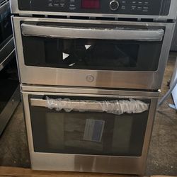 NEW GE 27 IN MICROWAVE OVEN COMBO BUILT IN STAINLESS STEEL 