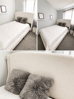 WHITE QUEEN SIZE BED FRAME