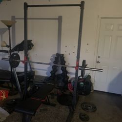 Bench Press / Squat Rack With Weights 
