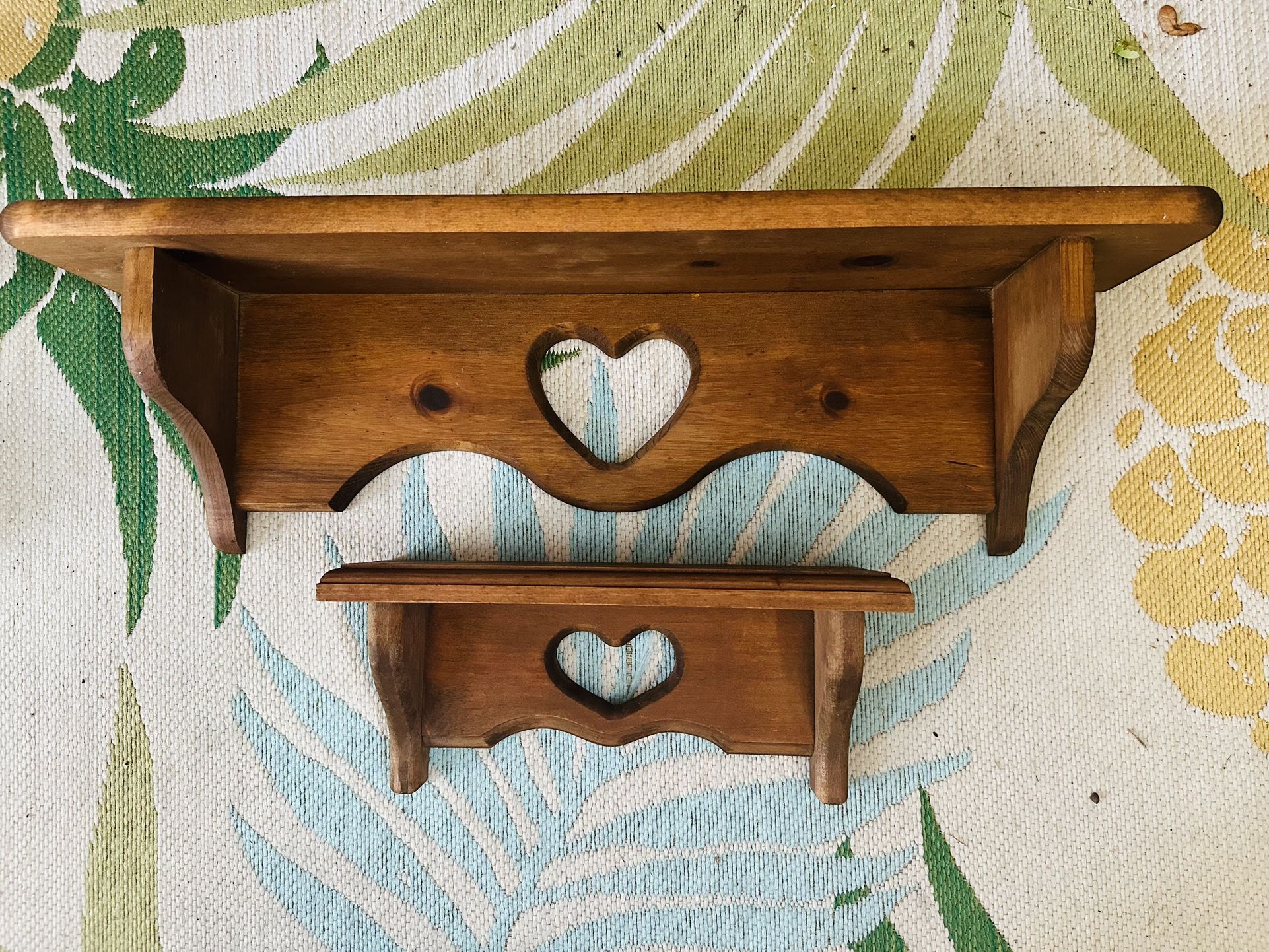 Wood “Heart” Wall Shelves Set