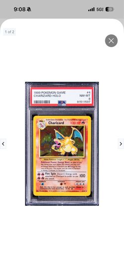 1999 Pokemon Base Set Rare Holofoil #4 Charizard - PSA NM-MT 8