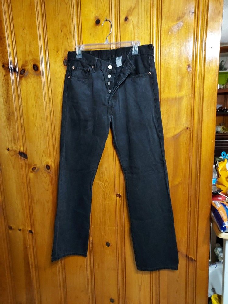 LEVI's 501 Black Jeans Buttonfly 33x32