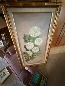 Original Ruth Boyce "Pom Pom Mums" Oil on Canvas