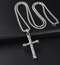 Unisex Cross Pendant With Chain