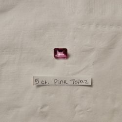 5 CT Pink Topaz Emrald Cut 