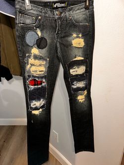 Volcom Brand Jeans Distressed Patchwork Denim