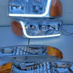 99-06 Sierra Yukon LED Headlights Luces Micas Calaveras Faros Faroles Headlamps 