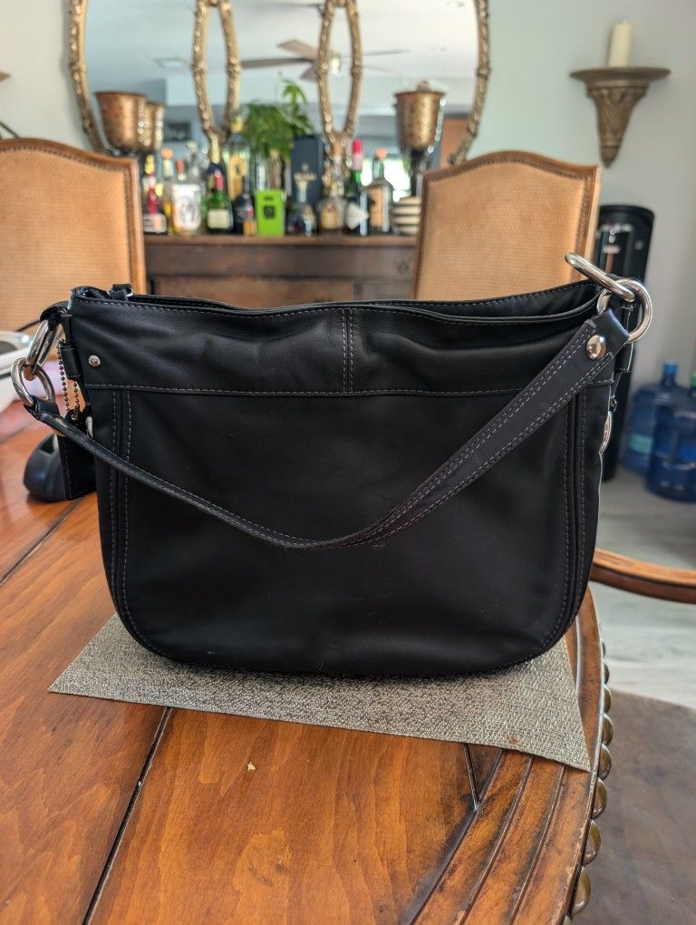 Coach Zoe black leather shoulder bag/purse.