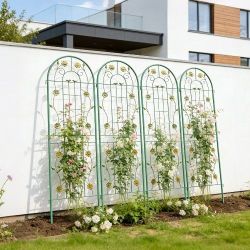 4 Pack Metal Garden Trellis 71" x 19.7" Rustproof Trellis for Climbing Plants Outdoor Flower Support Green