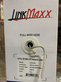 LinkMaxx CAT5e 1000ft UTP Network Cable Grey