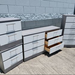 DRESSER, CHEST AND TWO NIGHSTANDS 