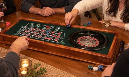 Wooden 3-in-1 Tabletop Casino Game Set