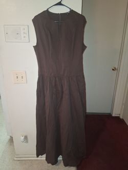 Brown Sleeveless Maxi Dress