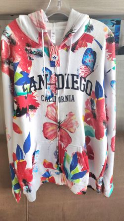 San Diego Floral Zipped Hoodie, XXL