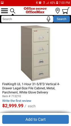 Fire king fireproof file cabinet vault Thumbnail