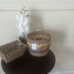 Baskets Set And Matching  Basket Pot Flower.