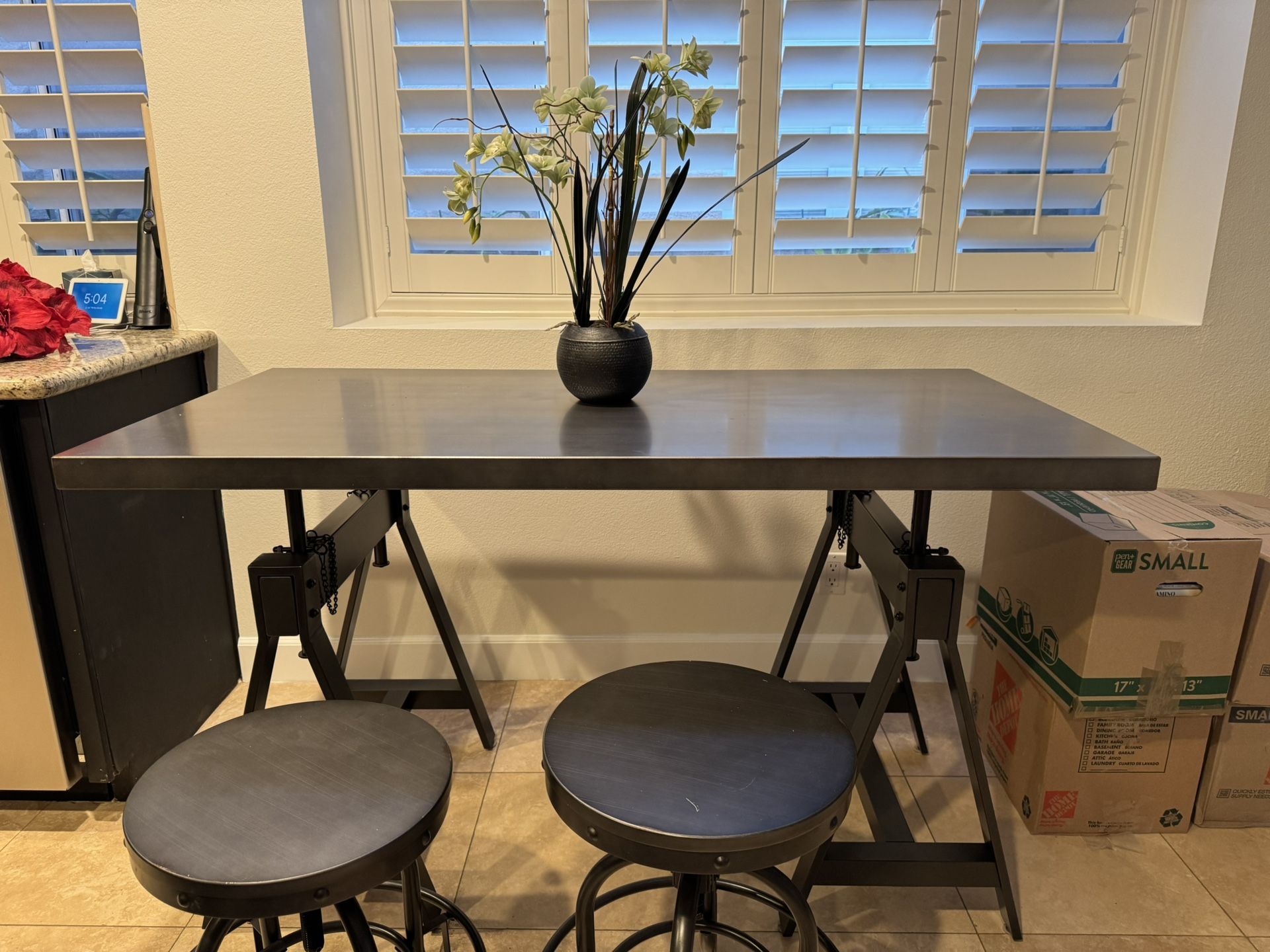 Adjustable Table and 2 Adjustable Seats