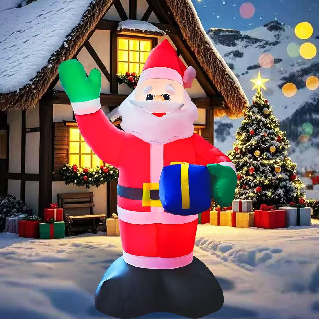 🎅✨6 FT Christmas Inflatable Santa Claus Outdoor Decorations - LED Lights, Xmas Yard Decor