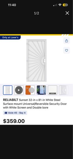 Security Screen Door 32”x80”