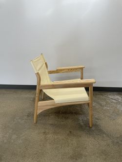 Brand New Mid Century Modern Safari Wood Lounge Chair