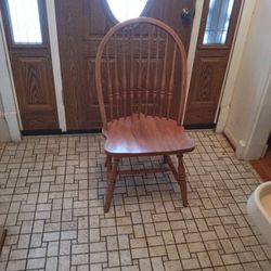 Solid Wooden Oak Accent Chair 