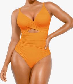 Shapellx apricot One-Piece Cutout Swimsuit