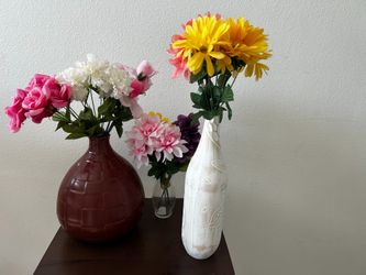 Flower vases with flowers