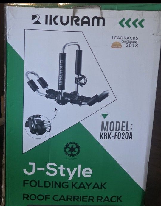 BRAND NEW IKURAM KAYAK RACK for Top Of Vehicle