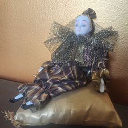 Decorative Fabric Doll On Pillow 
