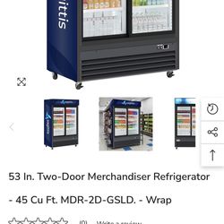 53 In. Two-Door Merchandiser Refrigerator - 45 Cu Ft. MDR-2D-GSLD. - Wrap