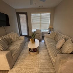 Grey “ Teddy Bear Fabric “   - Love Seat - Accent Chair -3 Seat Sofa