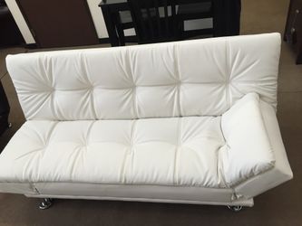 New leather pillow top sofa bed