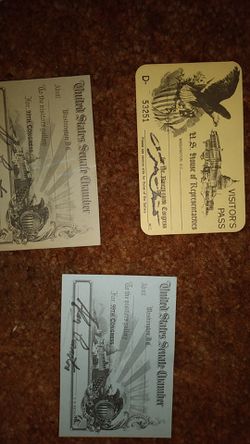 (7)U.S house of Representatives visitors passes signed by (REP.) Alan Cranston (THE WHITE HOUSE)