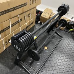 Adjustable Barbell And Curlbar Set 