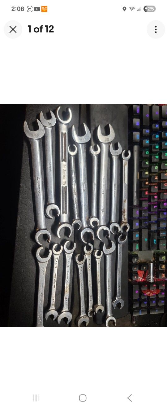 Snap On 17pc Lot Mac Line Wrench Set