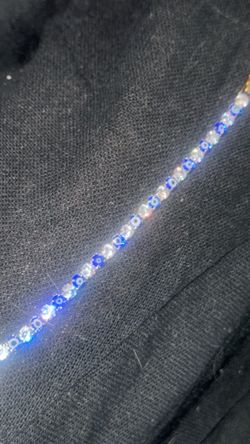 Blue and White Crystal Tennis Bracelet