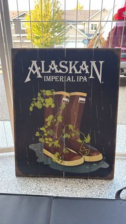 Alaskan Imperial IPA Wooden Sign